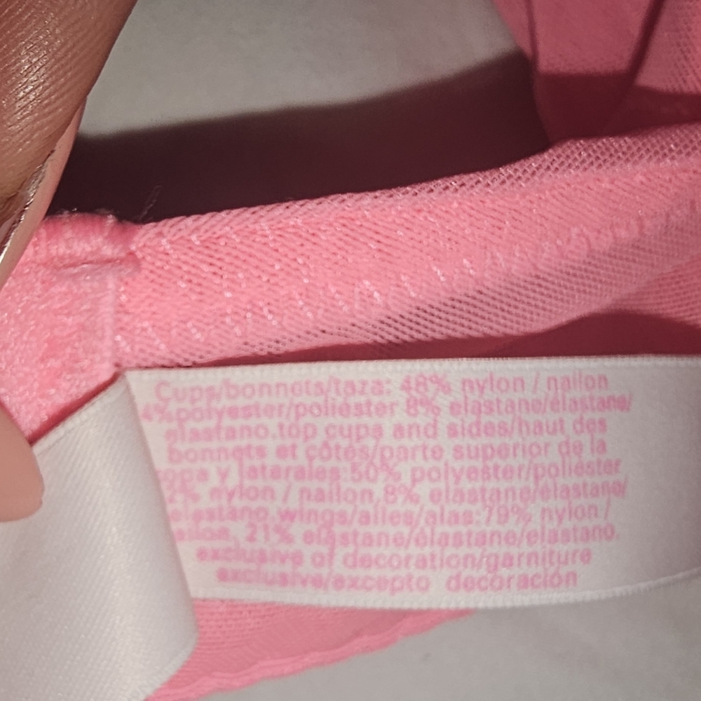 Victoria’s Secret Rare Padded Demi Vintage Pink Gold Lace Push Up Bra 38C RGUC - Picture 6 of 7